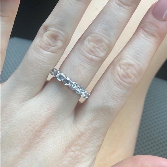 ‘Eternity’ Ring - 18K White Gold Plated CZ Ring - Picture 8 of 8